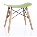 stable plastic stool with wood leg